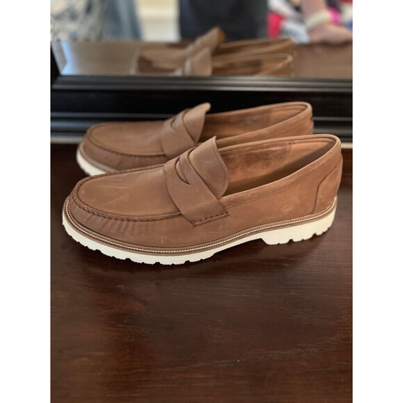 Cole Haan Men's Size 13 American Classics Truffle Nubuck Penny Loafer $160 - Picture 1 of 9